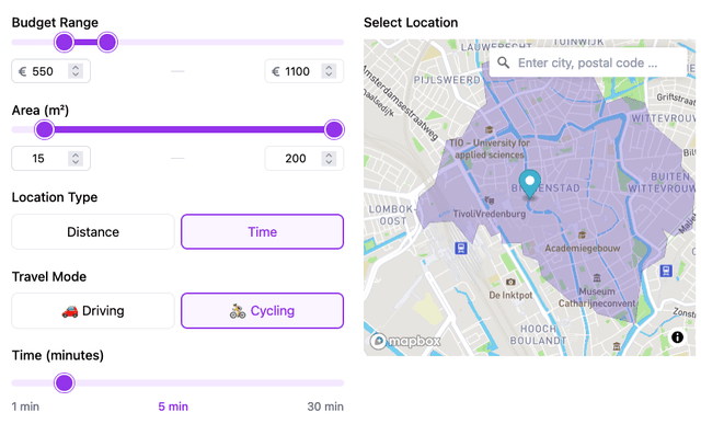 Preferences interface example